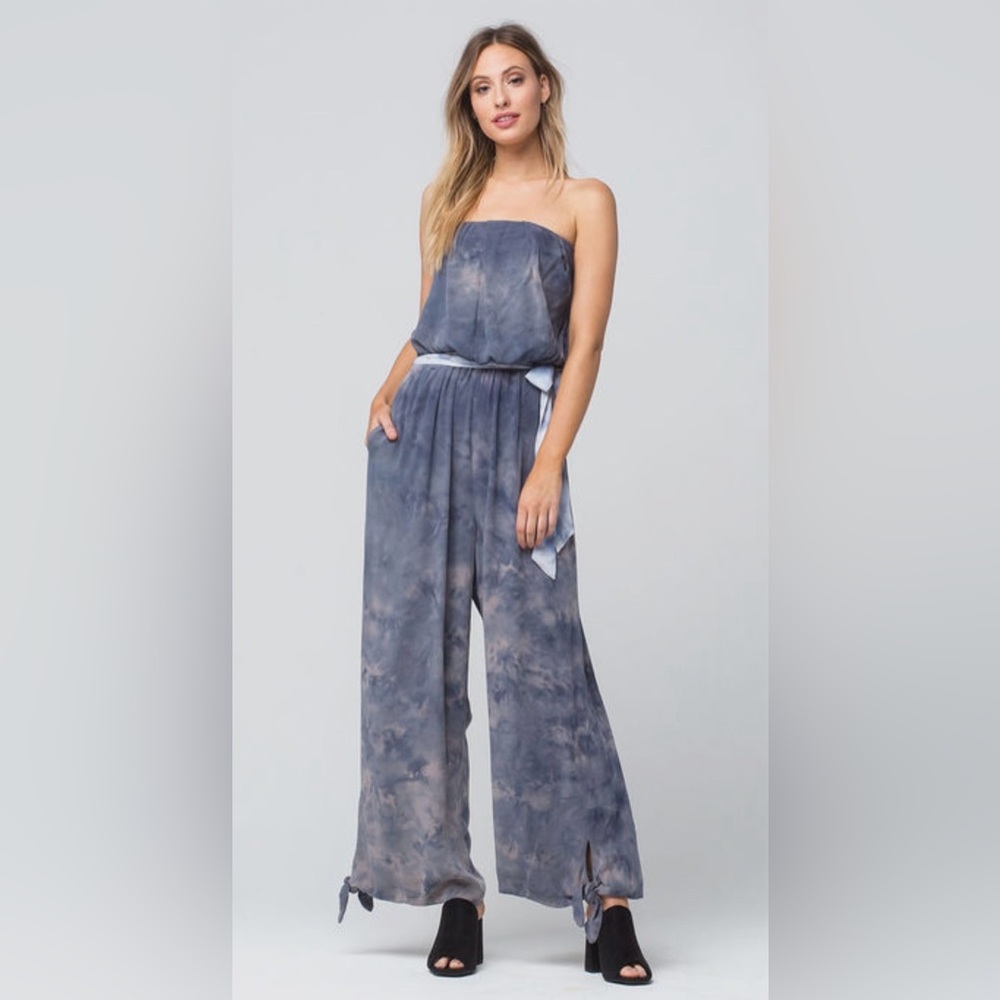 Free People Strapless Just Float One Piece Tie Dye Jumpsuit
